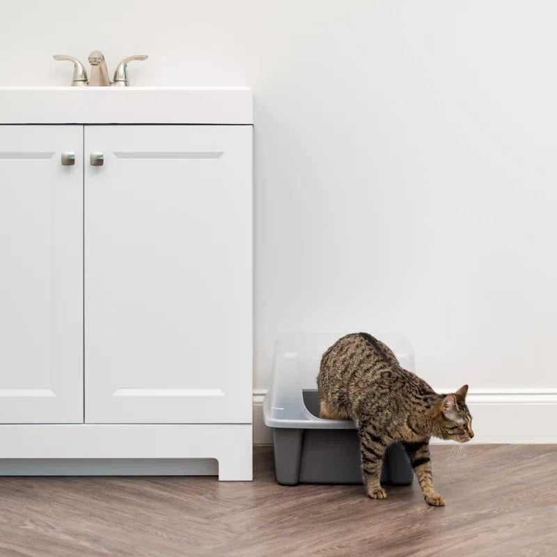 IRIS USA, Open-Top Cat Litter Box with Shield with Scoop
